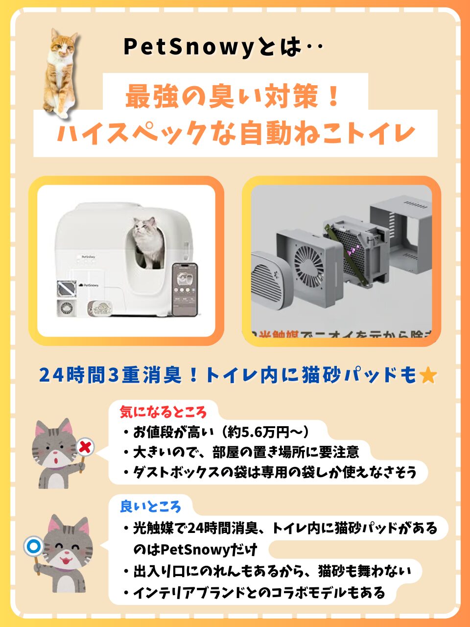 猫トイレの臭いと保証が気になる人へ】ハイスペックなのにサポートも 